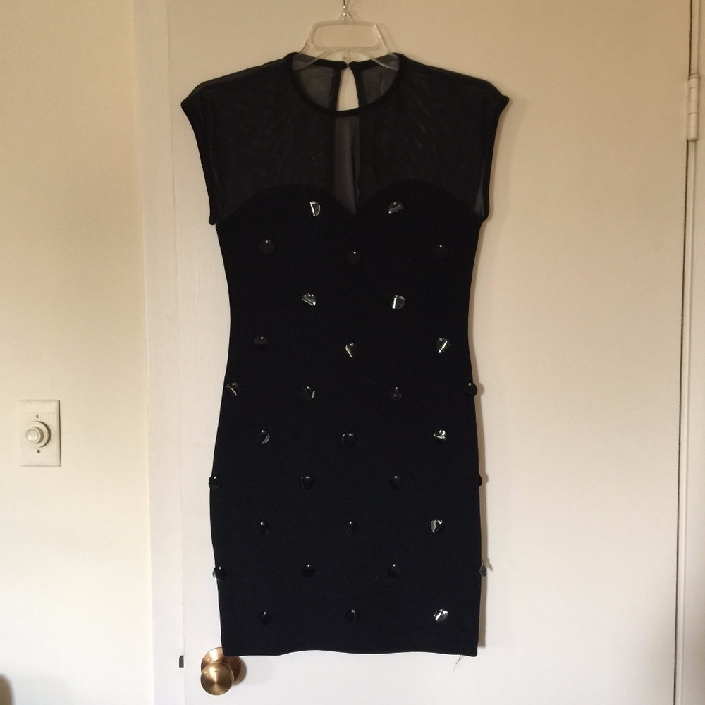 Black Short Bodycon Open Back Dress